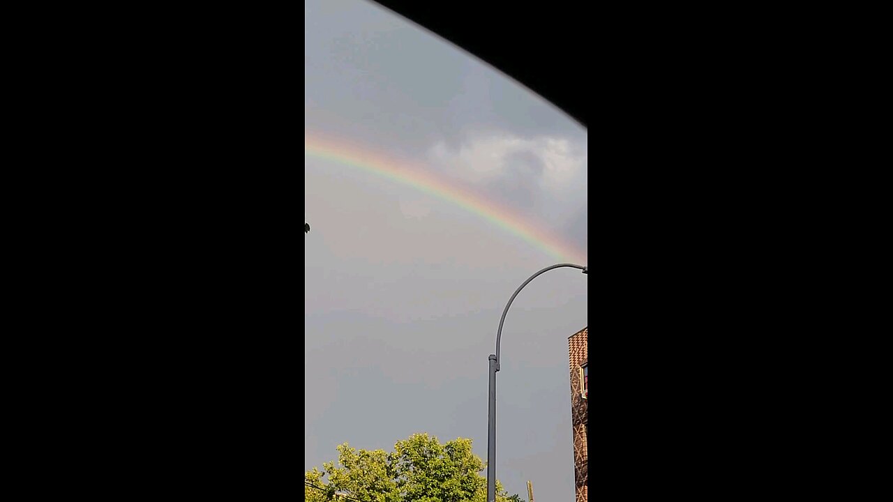 Thunderstorms came down, and then a beautiful rainbow popped up thereafter