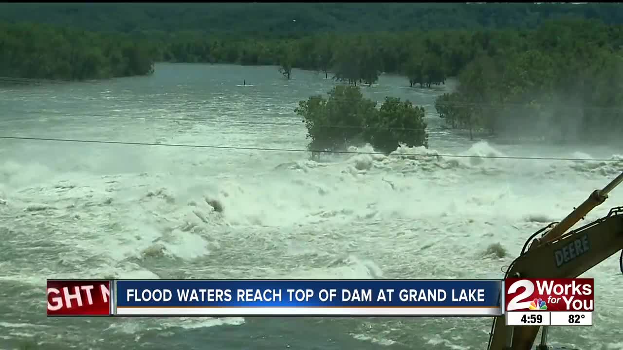 Pensacola Dam roars as Grand Lake reaches near max flood capacity