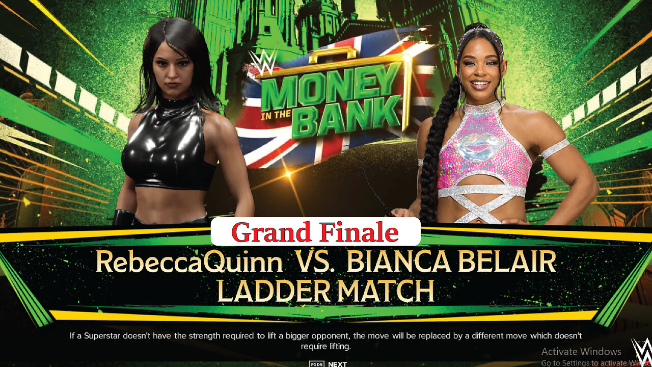 Bianca Belair Vs Rebecca Quinn , Women's Money In The Bank Finale , WWE 2k24 Gaming