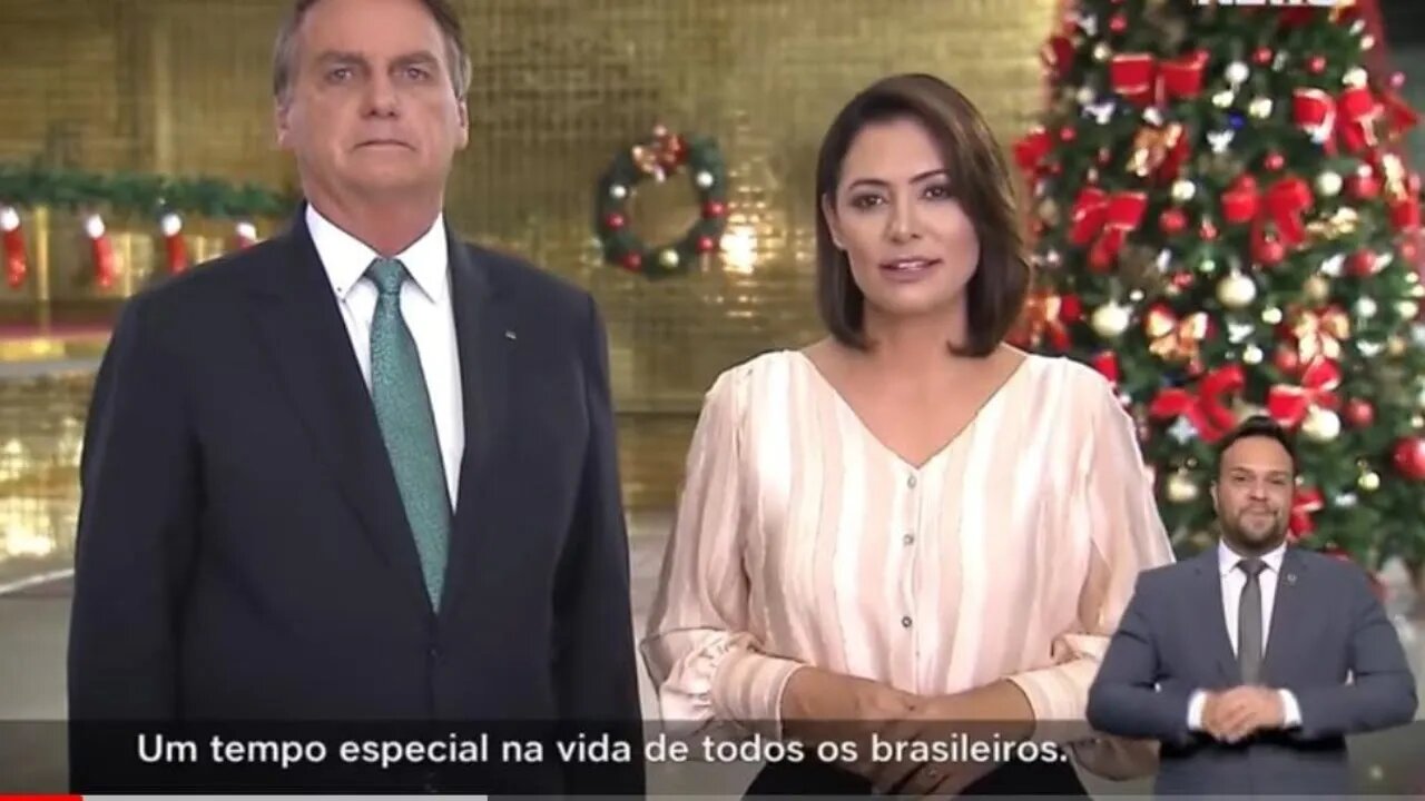 BOLSONARO E PRIMEIRA DAMA PRONUNCIAMENTO DE NATAL AO VIVO.