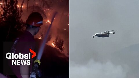 Turkey wildfires: Helicopters, planes douse flames in Izmir as strong winds fan blaze