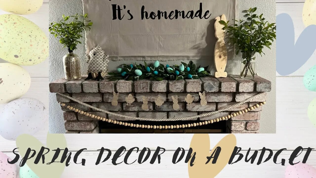 Spring Decorations on a Budget! Fireplace Mantel Easter Decor