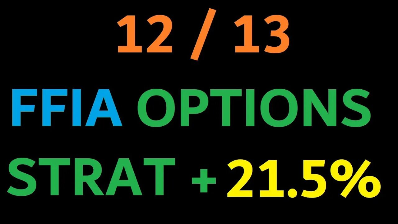 FFIA OPTIONS STRAT PRINTS AGAIN 12 for 13! 2 Videos on the way covering COSM/CEI & AMC