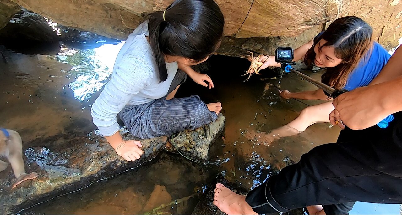 Using Gopro to record shoot crab underwater