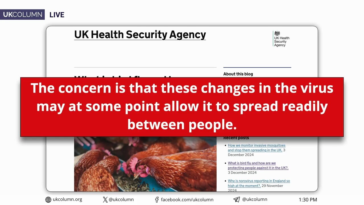 Bird Flu Hoax: UK Secures Contract for 5 Million Human Bird Flu Vaccines - UK Column News