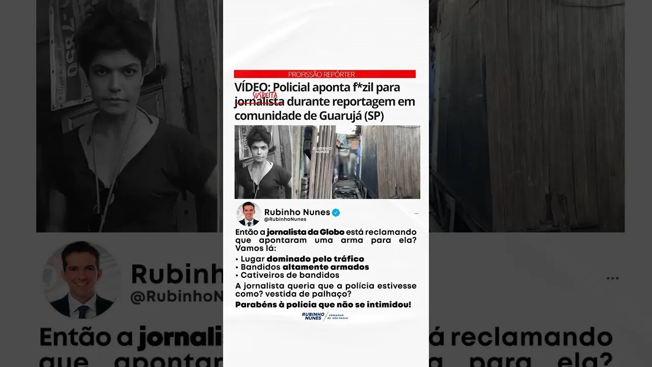 A polícia só fez o trabalho dela, e por isso está sendo atacada pela rede Globo. #shorts #jornalismo