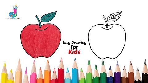How to Draw a Cute Apple (For Kids)