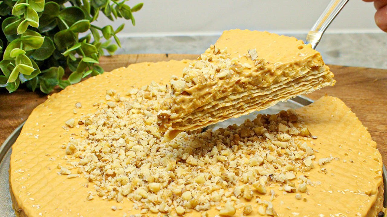 The most delicious no-bake wafer cake is really ready in 5 minutes❗