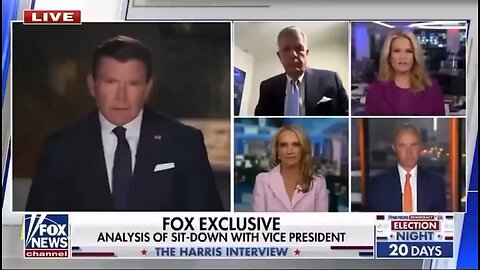 Bret Baier mentioned that four of Kamala Harris's staff members were gesturing to halt the interview