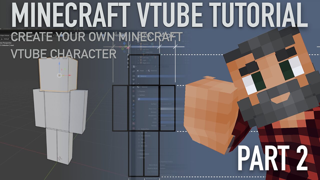 Minecraft Player Character vTuber Creation Tutorial | Part 2 | Blender | VRM | 3tene | Re-upload