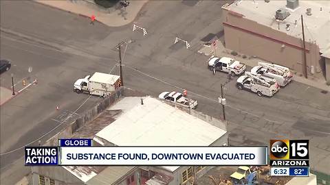 Downtown Globe evacuated after dangerous acidic substance found