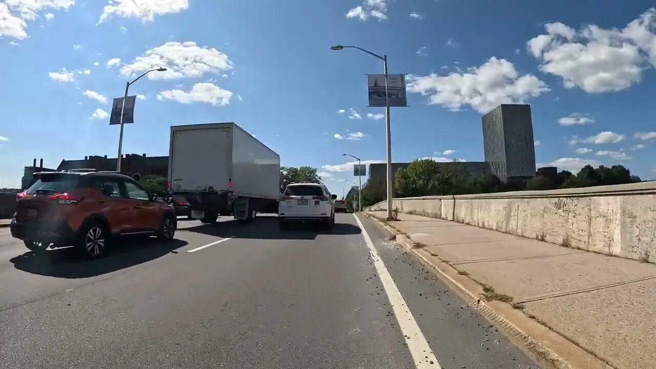 Boston 4K #bikeride Lanes Path - CAMBRIDGE Western Ave #bridge CAREFUL - Central to Harvard Stadium