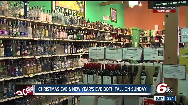 Stock up now: No alcohol sales on Christmas Eve or New Years Eve in Indiana this year