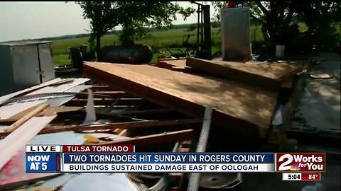 Two tornadoes hit early Sunday in Rogers County