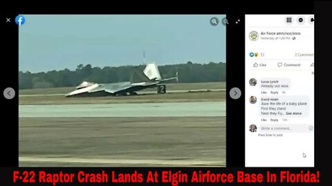 F-22 Raptor Crash Lands At Elgin Airforce Base In Florida!