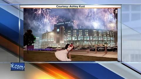 Couple takes special wedding picture