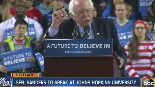 Senator Bernie Sanders to speak at Johns Hopkins University