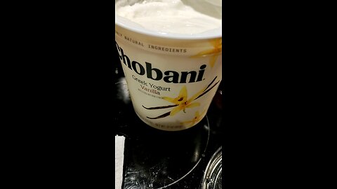 Eating Chobani Greek Yogurt Vanilla, Dbn, MI, 10/10/24