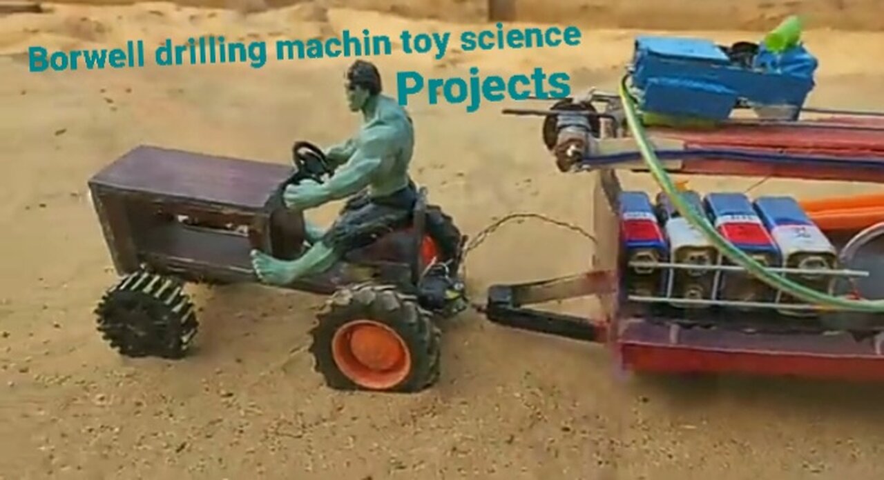 Science project | tractor mini borewell drilling machine | Hydraulic powered | Water pump |