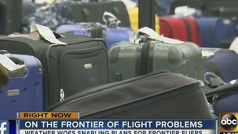 Winter weather leads to travel frustration with Frontier Airlines