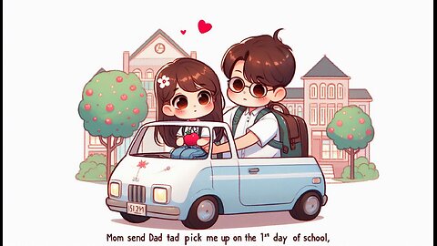 Mom send dad to pick me the up on the 1st day of school