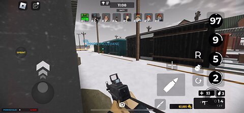 Playing Roblox Gunfight arena.