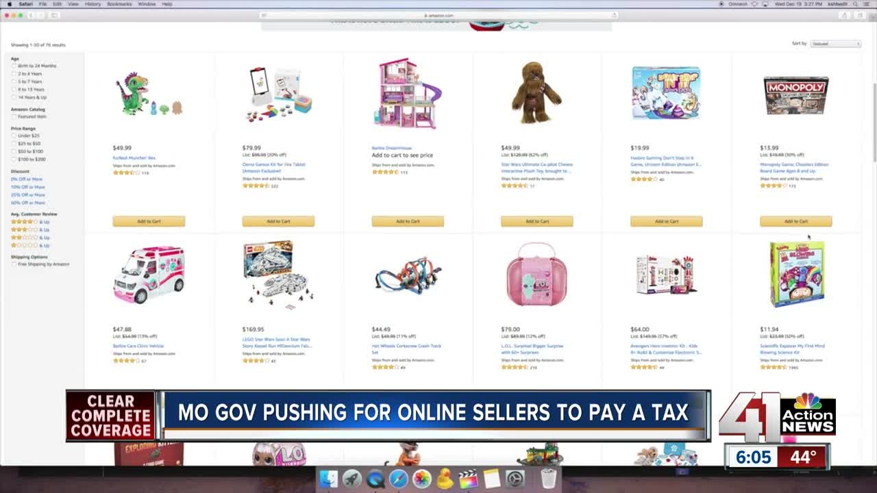 Gov. Parson wants online retailers to collect sales taxes