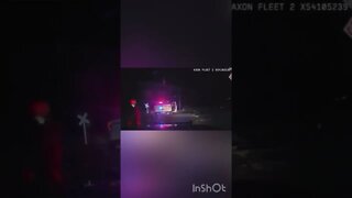 🚨Cop Car Hit by Train With Suspect Inside #shorts #trainvscar