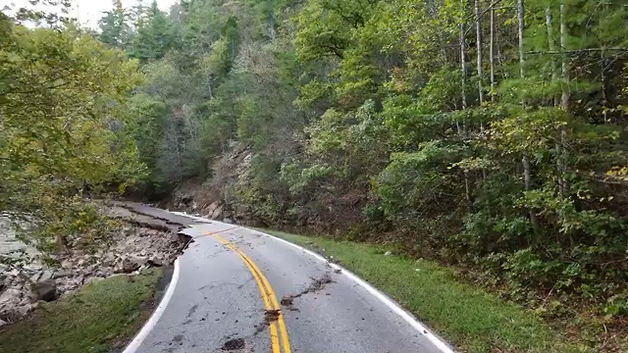 Washed out road in Tennessee