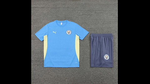 👉🏻⚽️ 2024/25 Manchester City Adult Blue Short Sleeve Training Kit