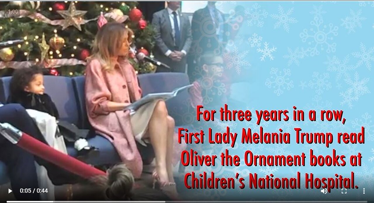 FLOTUS Melania Trump Reads 'Oliver the Ornament' to Children 3yrs in a Row