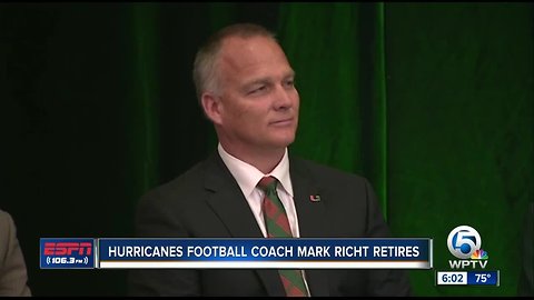 Hurricanes coach Mark Richt retires