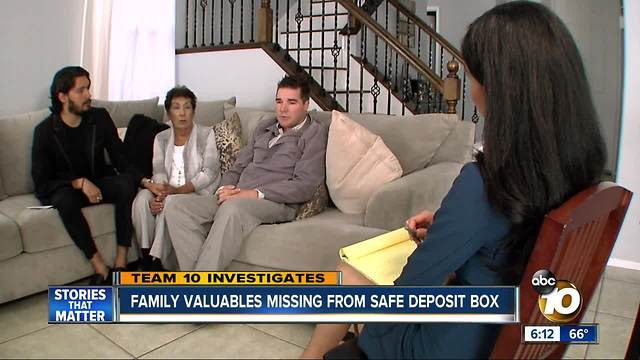 Family valuables missing from safe deposit box
