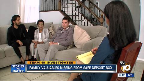 Family valuables missing from safe deposit box