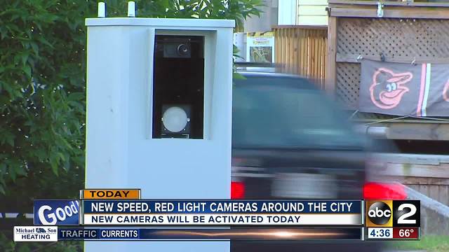 More speed and red light cameras activated in Baltimore