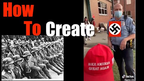 HOW TO Create NAZI Soldiers -- Policeman Threatens to Arrest Man for Wearing MAGA Hat