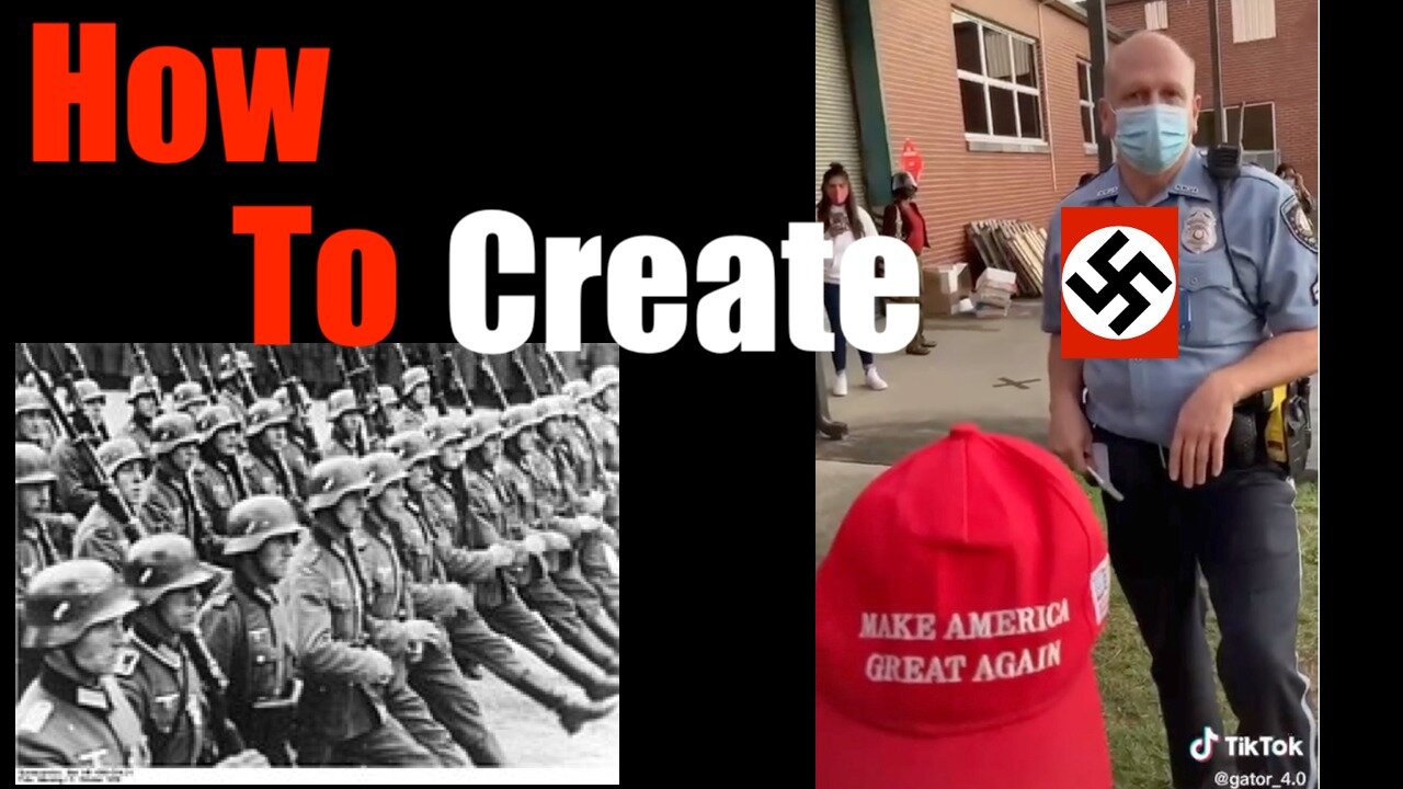 HOW TO Create NAZI Soldiers -- Policeman Threatens to Arrest Man for Wearing MAGA Hat