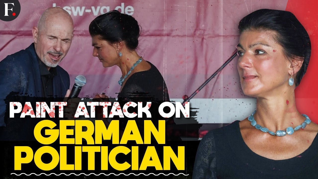 Man Detained After Red Paint Sprayed at German Politician Sahra Wagenknecht | FPNews