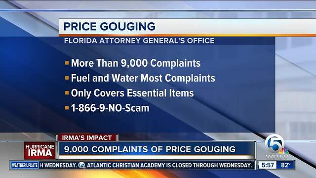 Florida Attorney General receives more than 9,000 price gouging complaints