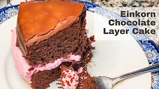 A "Fancy" Cake for My Daughter -- Chocolate Einkorn Layer Cake