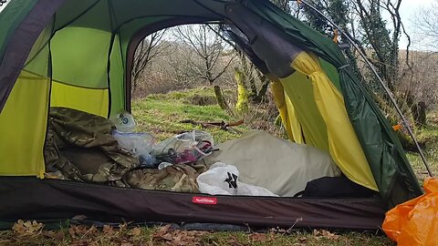 Sorting out gear in the tent 26th March 2023