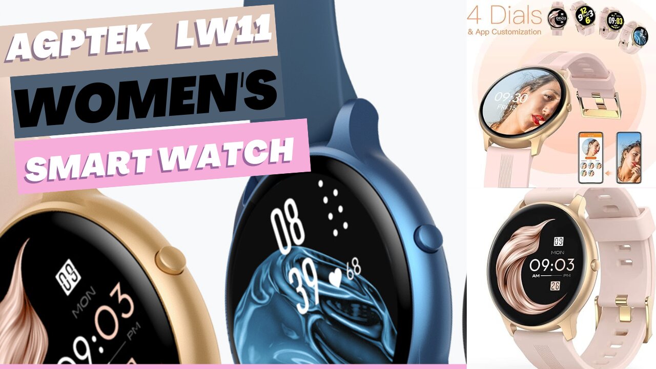 AGPTEK LW11 Women's Smart Watch| Ultra-Light & Comfortable| 100+ Sport Modes| 24/7 Health Monitoring