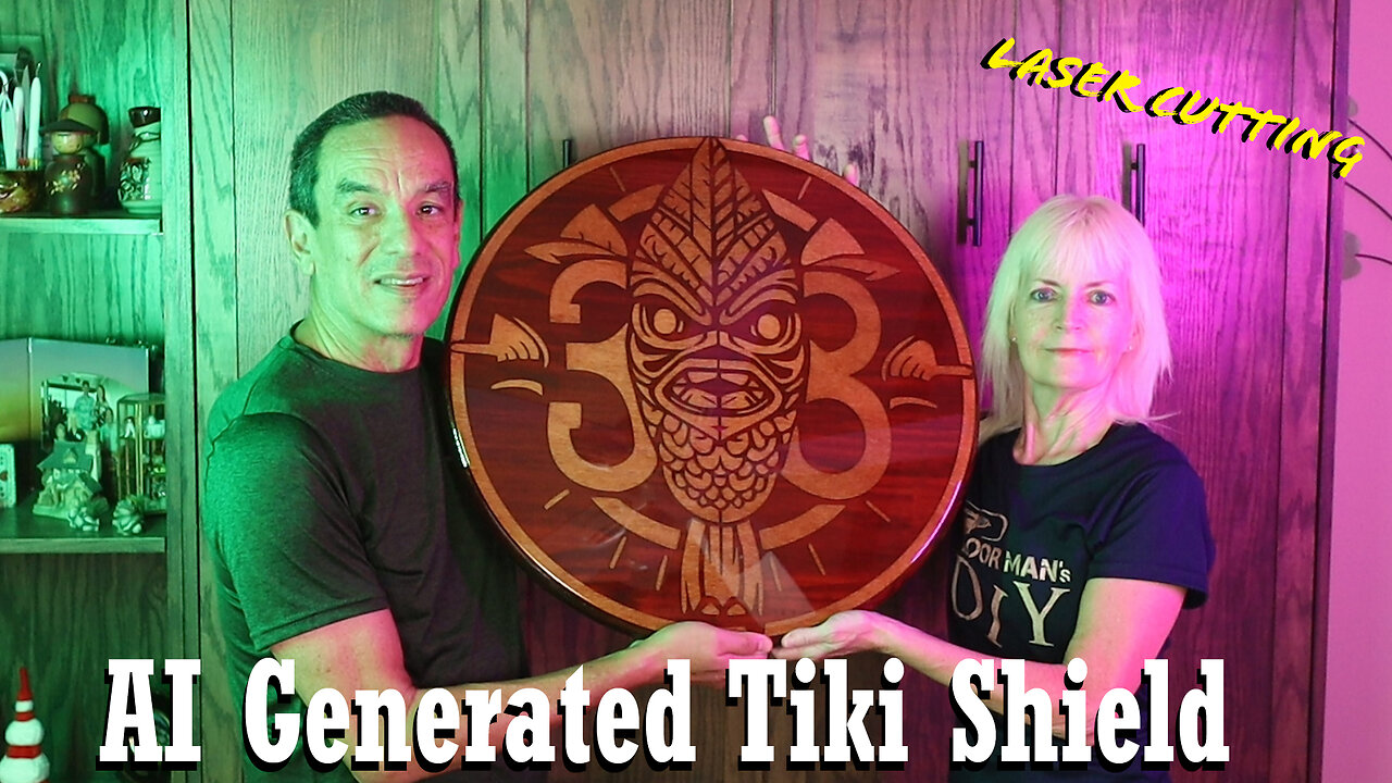 Laser Cutting an AI-Generated Tiki Shield | Epoxy Resin Finish