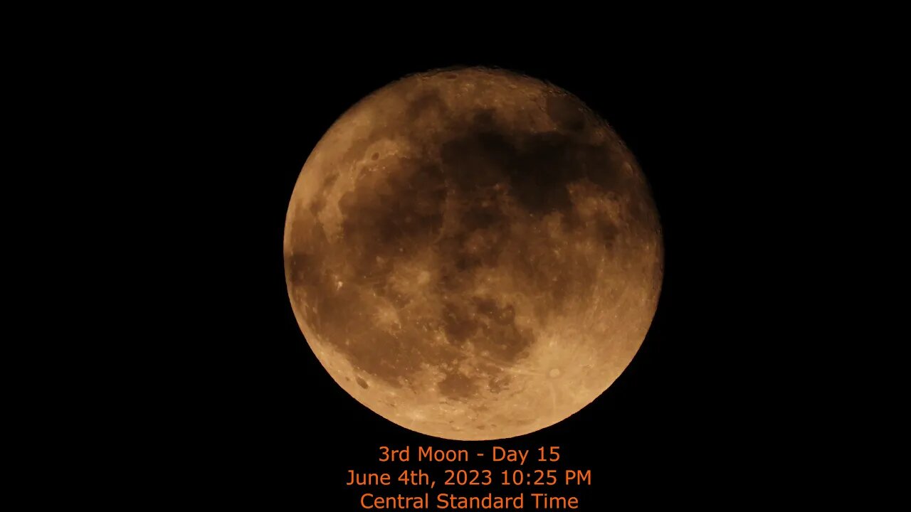 Moon Phase - June 4, 2023 10:25 PM CST (3rd Moon Day 15)