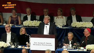 Donald Trump at the Al Smith dinner: "Right now we have someone in the WH who can barely talk, barely put together two coherent sentences, who seems to have the mental faculties of a child... But enough about Kamala Harris."