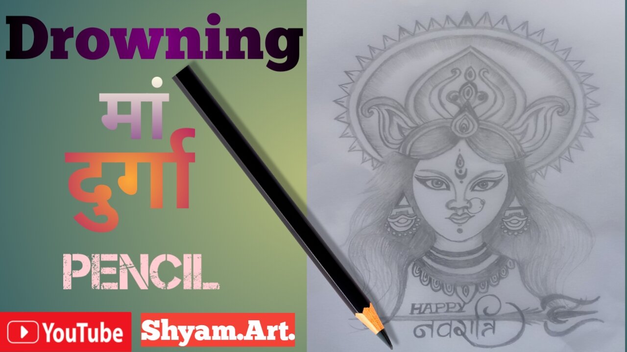 How To Draw Maa Durga, Navaratri festival, Indian Art..