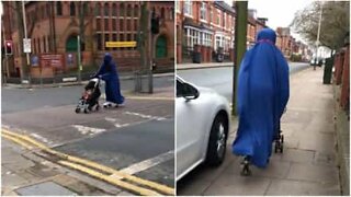 UK mother spotted pushing stroller on roller skates