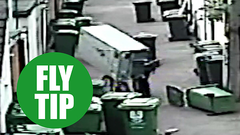 CCTV shows man fly-tipping huge fridge