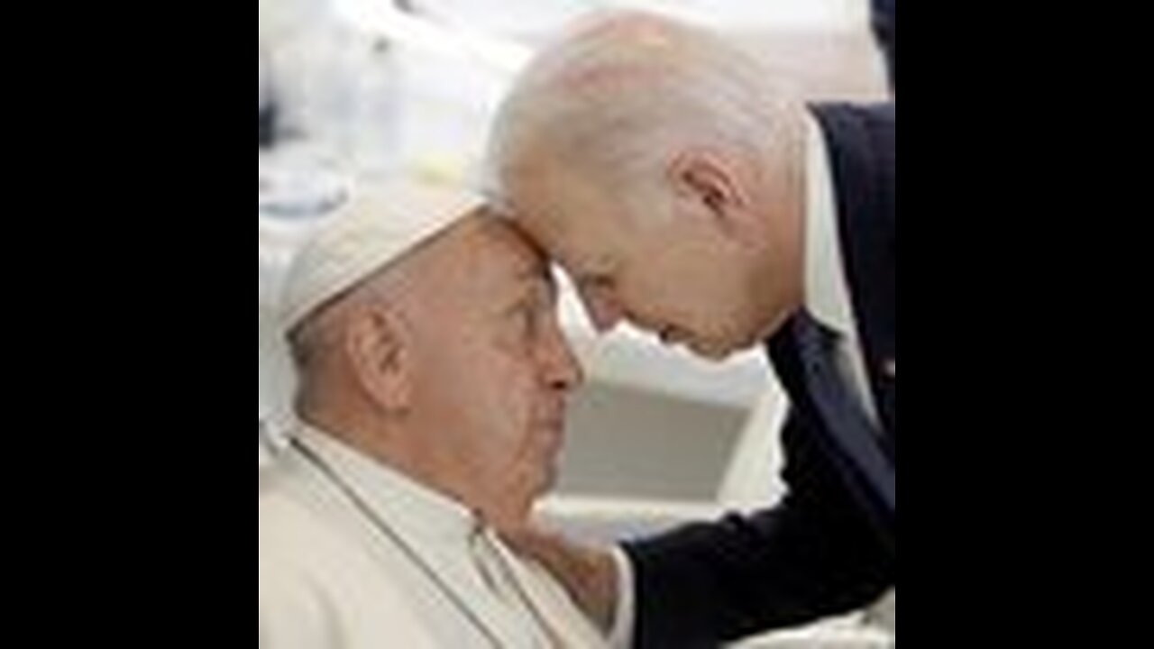 Joe Biden goes in for an intimate forehead to forehead with the Pope Francis at the G7 summit in Italy.