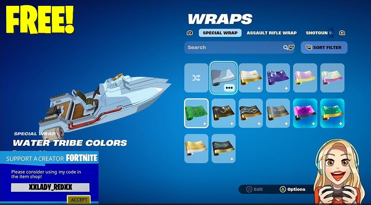 FREE | Water Tribe Color Special (Wrap)-Fortnite